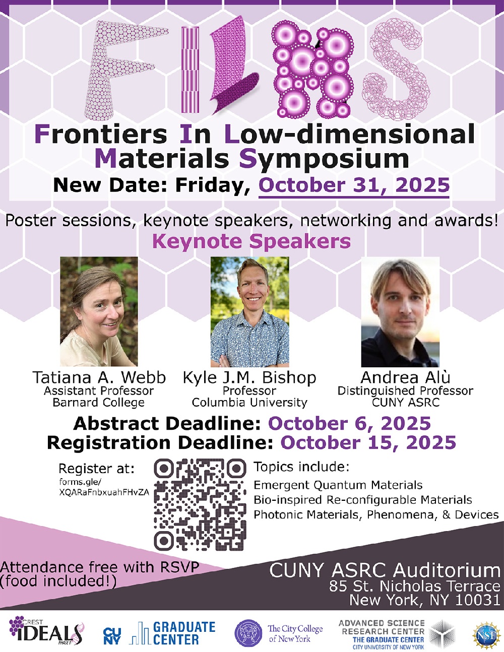 RESCHEDULED! Frontiers in Low-dimensional Materials Symposium (FILMS)