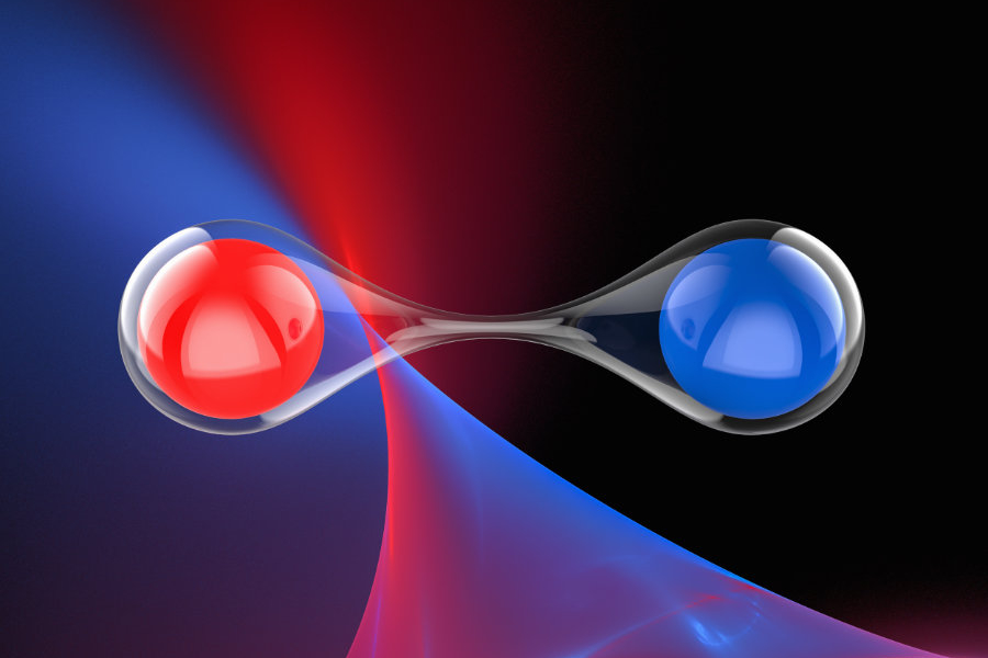 Entangled photons, illustration