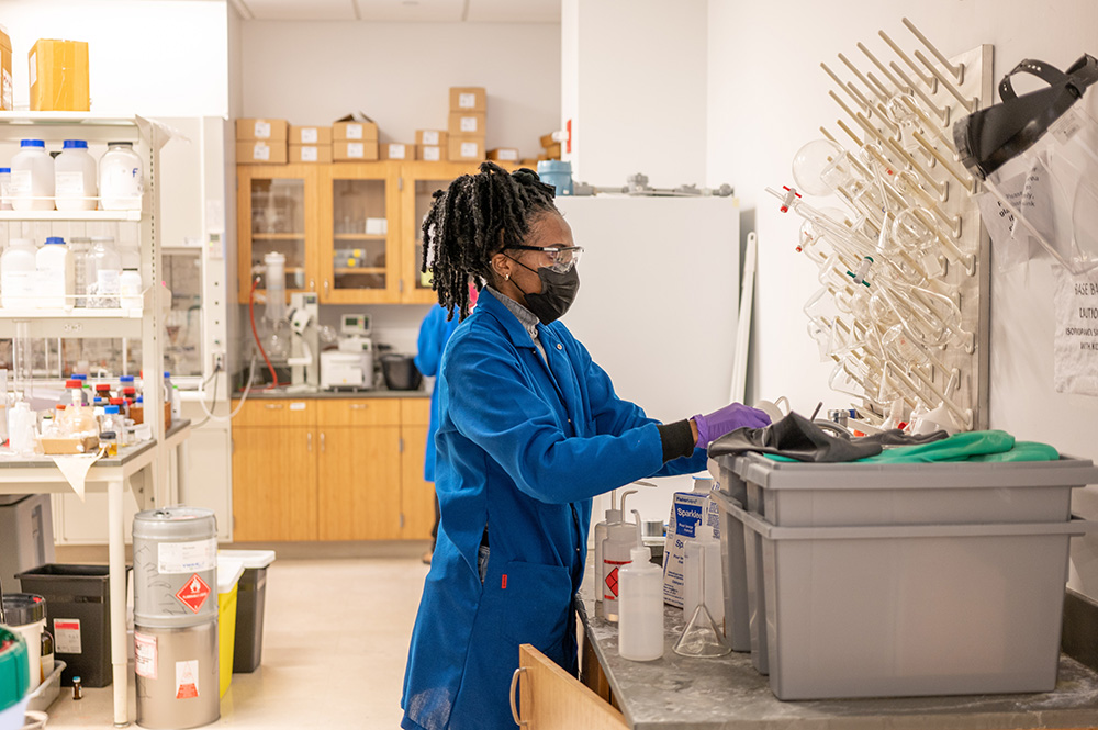 Student in lab